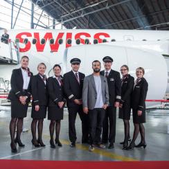 The crew with the renowned Swiss musician Bligg.