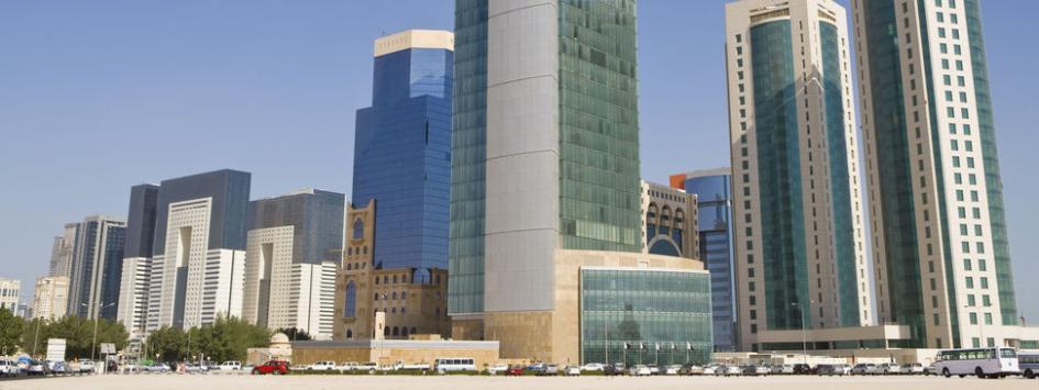 Skyline del distretto finanziario di Doha (Qatar).
