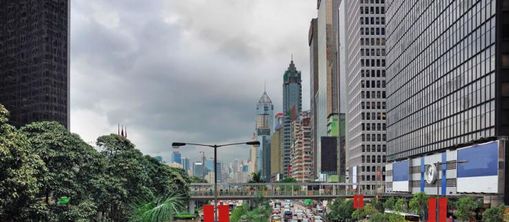 Ansicht der Strassen von Hongkong