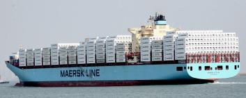 A.P. Moller-Maersk plans to power its ships with methanol in the future. Image credit: Maersk Line, CC BY-SA 2.0 via Wikimedia Commons
