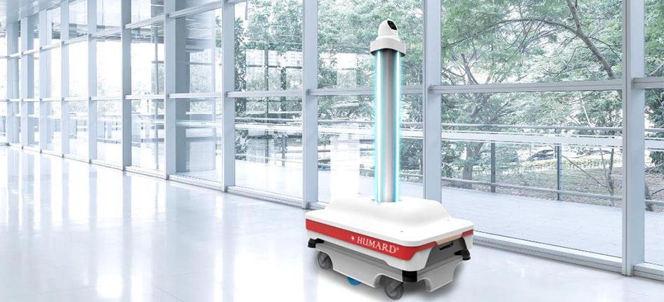 Der neue Roboter von Humard ​​​​kann Räume desinfizieren. Bild: Humard Automation SA 