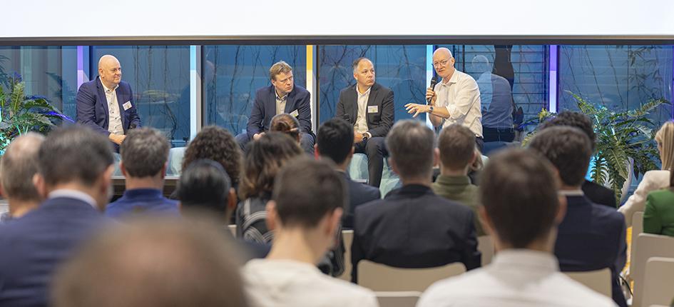 Industry executives discussed the role of corporates in helping start-ups grow to accelerate their impact. Image credit: Bühler