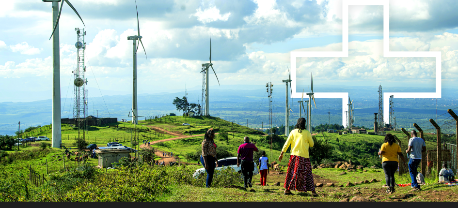 A Hill in Kenya with some wind turbines
