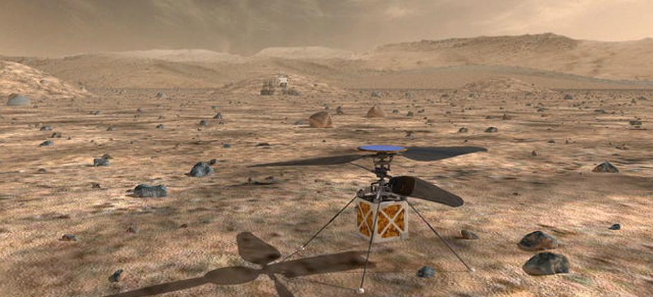 3D view of the Martian helicopter. Image Credit: NASA/JPL