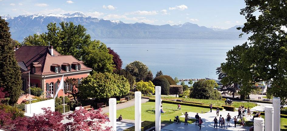 The park of the Olympic Museum in Lausanne