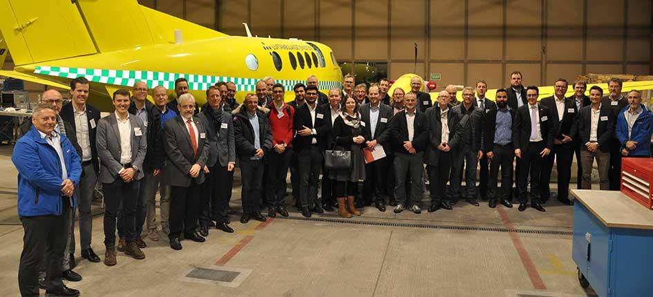 Swiss Aerospace Cluster members at one of their company visits (Aerolite AG) in January 2019