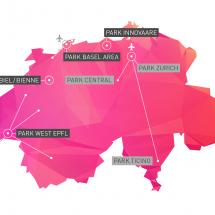 パーク・チューリヒのネットワークにパーク・セントラルとパーク・ティチーノが加わります。©Switzerland Innovation Park Zurich