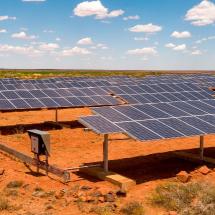 Solar panels in desert