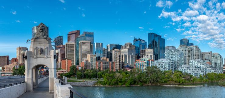 Panoramic view of Calgary's skyline