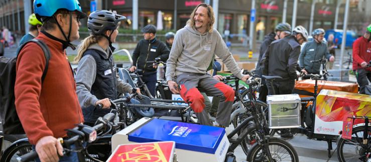Businesses operating in several industries have been impressed by the electric cargo bikes. Image provided by Albert Koechlin Foundation
