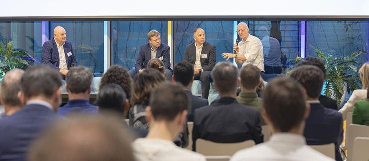 Industry executives discussed the role of corporates in helping start-ups grow to accelerate their impact. Image credit: Bühler