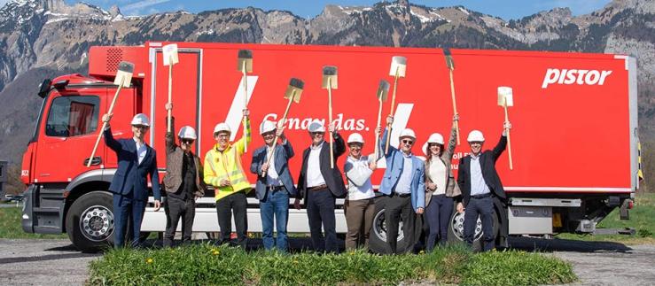 Die Pistor AG hat in Sennwald den Spatenstich für ihre neue Verteilzentrale in der Ostschweiz gesetzt. Bild: zVg/Pistor