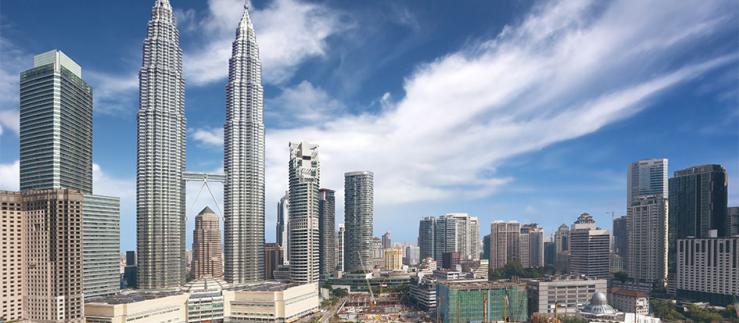 Veduta panoramica del centro finanziario della Malesia