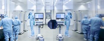 The Swiss Novartis is one of the most innovative pharmaceutical companies in the world. Here you see process operators in a Novartis clean room in Switzerland. Image credit: Novartis