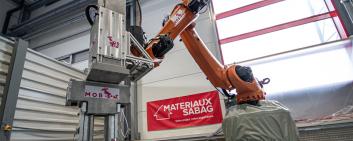 Robot that allows the construction of three-dimensional concrete structures.