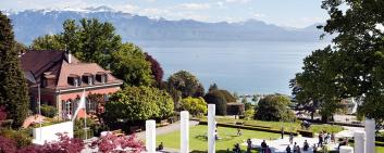 The park of the Olympic Museum in Lausanne