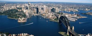 Blick auf den Binnenhafen von Sydney